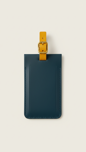 Leather Luggage Tag with Embossed Logo