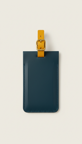 Leather Luggage Tag with Embossed Logo